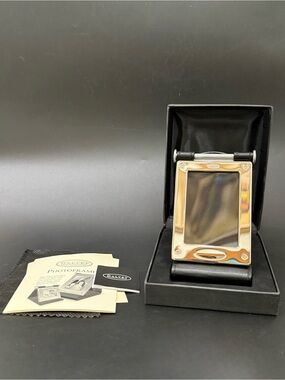 Vintage 2002 DALVEY Scotland Stainless Steel & Leather Travel Photo Frame NOS
